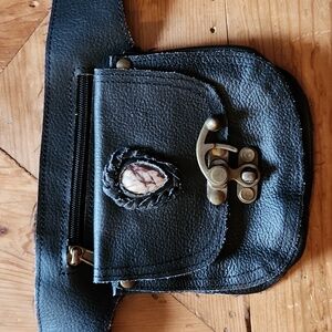 Leather Belt Bag with Stone